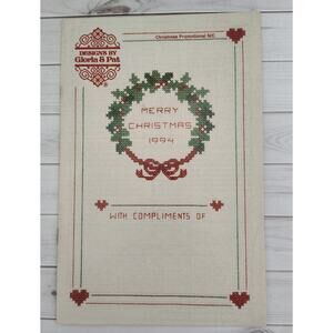 Designs By Gloria And Pat Merry Christmas 1994 Cross Stitch Wreath, Angels, Deer